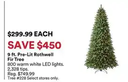 Michaels 9 ft. Pre-Lit rothwell Fir Tree offer