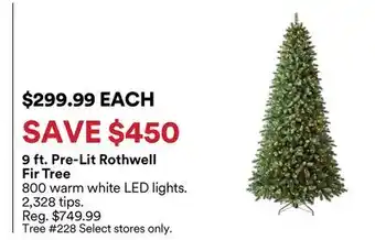 Michaels 9 ft. Pre-Lit rothwell Fir Tree offer