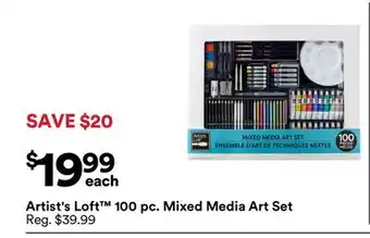 Michaels Artist's Loft 100 pc. mixed media Art Set offer