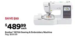 Michaels Brother Se700 Sewing & embroidery machine offer