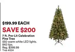 Michaels 7 ft. Pre-Lit Celebration Pine Tree offer