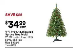 Michaels 4 ft. Pre-Lit Lakewood Spruce Tree multi offer
