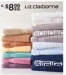 JC Penney Liz Claiborne Signature Plush or Fieldcrest oversized bath towel offer