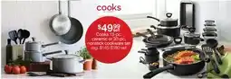 JC Penney Cooks 13-pc. ceramic or 30-pc. nonstick cookware set offer