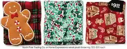 JC Penney North Pole Trading Co. or Home Expressions velvet plush throw offer