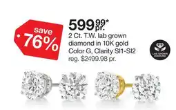 JC Penney 2 Ct. T.W. lab grown diamond in 10K gold offer