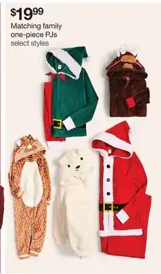 JC Penney Matching family one-piece PJs offer