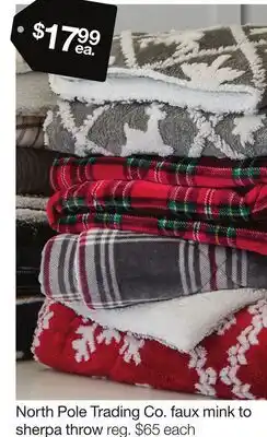 JC Penney North Pole Trading Co. faux mink to sherpa throw offer