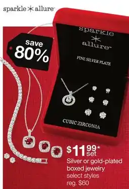 JC Penney Silver or gold-plated boxed jewelry offer