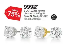JC Penney 3 Ct. T. W. lab-grown diamond in 14K gold Color offer