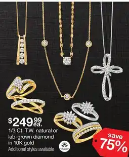 JC Penney 1/3 Ct. T.W. natural or lab-grown diamond in 10K gold offer