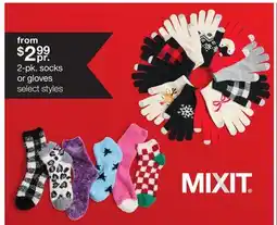 JC Penney 2-pk. socks or gloves offer