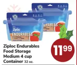 ACME Ziploc Endurables Food Storage Medium 4 cup Container offer