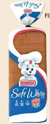 El Super BIMBO SOFT WHITE WHITE BREAD offer