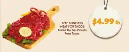 El Super BEEF BONELESS MEAT FOR TACOS offer