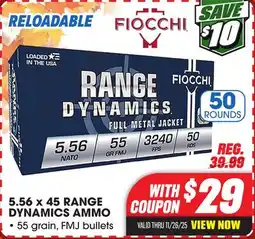 Big 5 Fiocchi 5.56X45 Range Dynamics offer