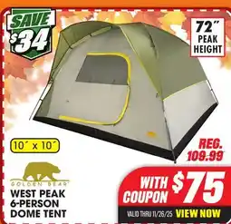 Big 5 Golden Bear West Peak 6-Person Dome Tent offer