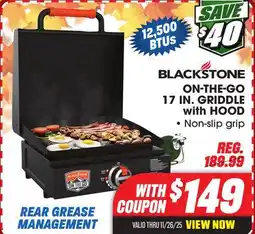 Big 5 Blackstone On The Go 17 Griddle with Hood offer