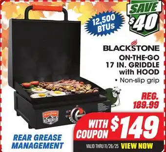 Big 5 Blackstone On The Go 17 Griddle with Hood offer
