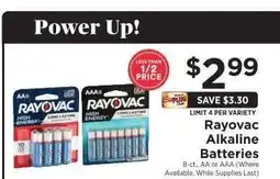 ShopRite Rayovac Alkaline Batteries offer