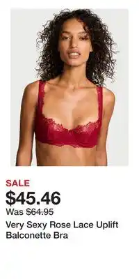 Victoria's Secret Very Sexy Rose Lace Uplift Balconette Bra offer