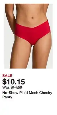 Victoria's Secret No-Show Plaid Mesh Cheeky Panty offer
