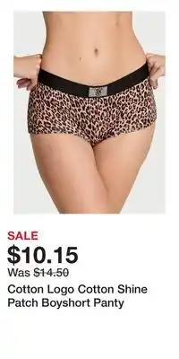 Victoria's Secret Cotton Logo Cotton Shine Patch Boyshort Panty offer