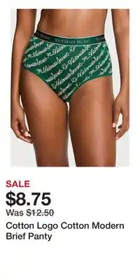 Victoria's Secret Cotton Logo Cotton Modern Brief Panty offer