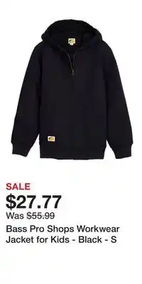 Cabela's Bass Pro Shops Workwear Jacket for Kids - Black - S offer