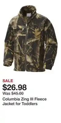 Cabela's Columbia Zing III Fleece Jacket for Toddlers offer