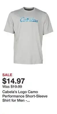 Cabela's Cabela's Logo Camo Performance Short-Sleeve Shirt for Men - Gray/Cabo Camo - S offer