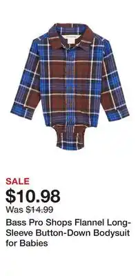 Cabela's Bass Pro Shops Flannel Long-Sleeve Button-Down Bodysuit for Babies offer