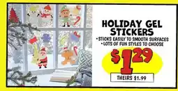 Ollie's HOLIDAY GEL STICKERS offer