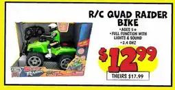 Ollie's R/C QUAD RAIDER BIKE offer