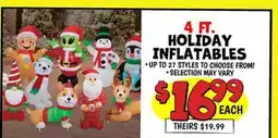 Ollie's 4 FT. HOLIDAY INFLATABLES offer