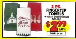 Ollie's 2 PK. FINGERTIP TOWELS offer