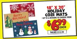 Ollie's 18 x 30 HOLIDAY HAPPY COIR MATS offer