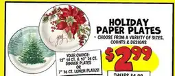 Ollie's HOLIDAY PAPER PLATES offer