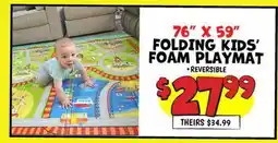 Ollie's 76 X 59 FOLDING KIDS' FOAM PLAYMAT offer