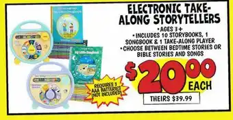Ollie's ELECTRONIC TAKE-ALONG STORYTELLERS offer