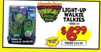 Ollie's LIGHT-UP WALKIE TALKIES offer