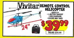 Ollie's REMOTE CONTROL HELICOPTER offer