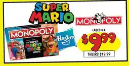 Ollie's MONOPOLY SUPER MARIO offer