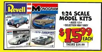 Ollie's 1:24 SCALE MODEL KITS offer