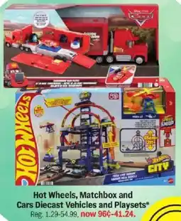 Meijer Hot Wheels, Matchbox and Cars Diecast Vehicles and Playsets offer