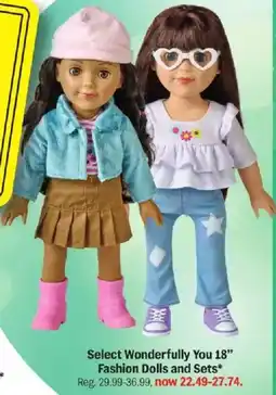 Meijer Select Wonderfully You 18" Fashion Dolls and Sets offer