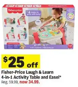 Meijer Fisher-Price Laugh & Learn 4-in-1 Activity Table and Easel offer