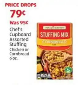 Aldi Chef's cupboard assorted stuffing chicken or cornbread offer
