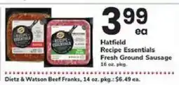 Safeway Hatfield Recipe Essentials Fresh Ground Sausage offer