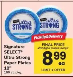 Safeway Signature SELECT Ultra Strong Paper Plates offer